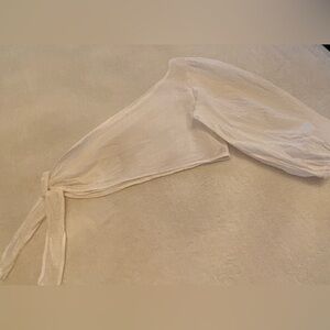 SHEIN 100% COTTON WHITE ONE SLEEVE CROP TOP SZ SMALL